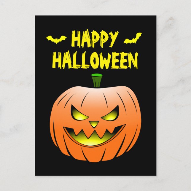 Postale Carte de Bonne Halloween Citrouille (Devant)