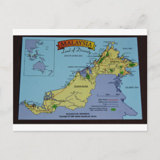 Postale Carte de Bornéo, Malaisie