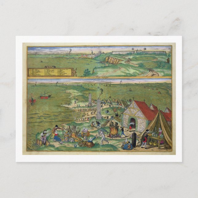 Postale Carte de Cadix, de Civitates Orbis Terrarum par G (Devant)