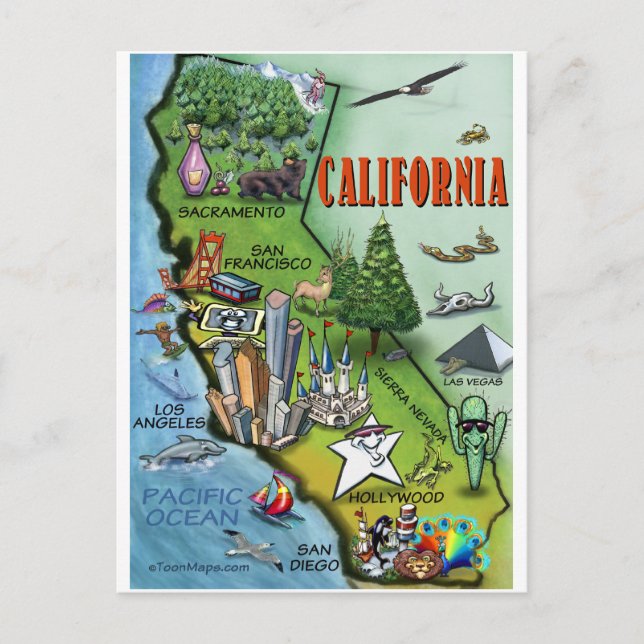 Postale Carte de Californie (Devant)