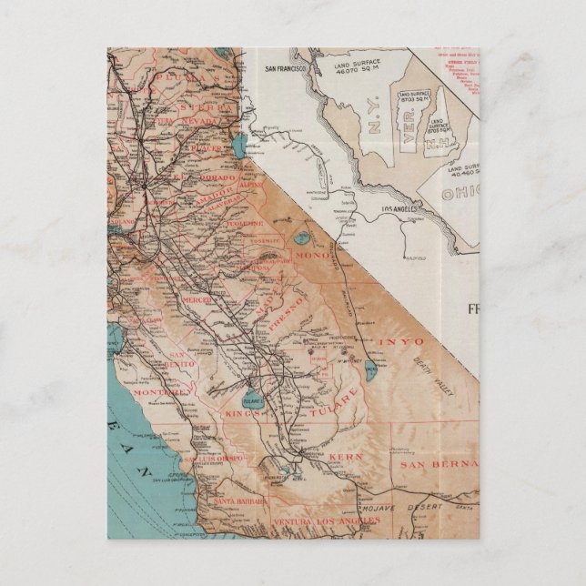 Postale Carte de Californie 2 (Devant)