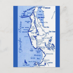 Postale Carte de Carmel à San Francisco