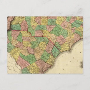 Postale Carte de Caroline du Nord et de Caroline du Sud