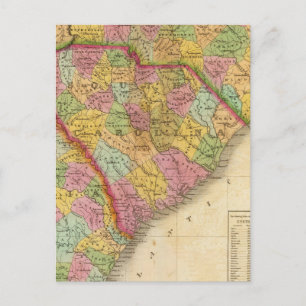 Postale Carte De Caroline Du Nord Et Du Sud Et Géorgie