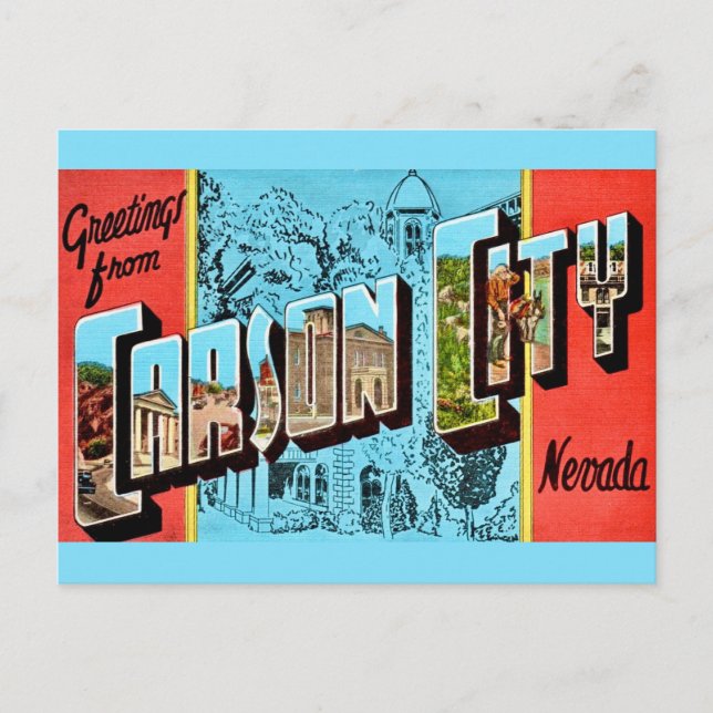Postale Carte de Carson City NV Rétro (Devant)