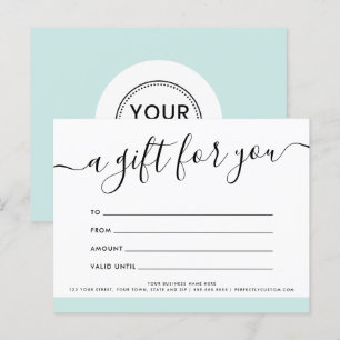 Postale Carte de chèque-cadeau logo bleu marine