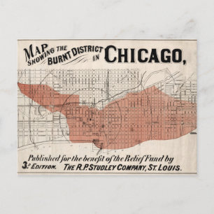 Postale Carte de Chicago à partir de 1871 après incendie R