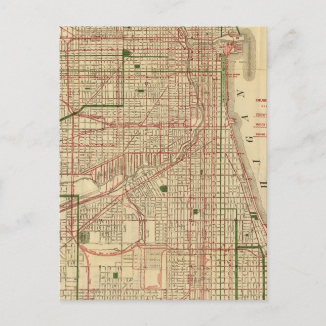 Postale Carte de Chicago par Blanchard (Devant)