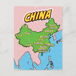 Postale Carte de Chine illustrée par Pop Art