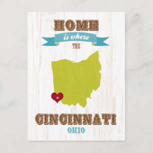 Postale Carte de Cincinnati, Ohio - La Maison Est Là Où Es