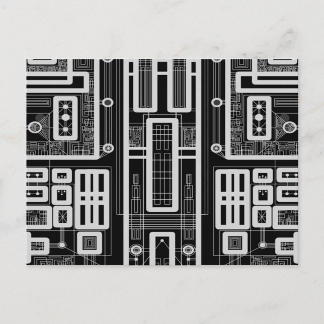Postale Carte de circuit géométrique (Devant)