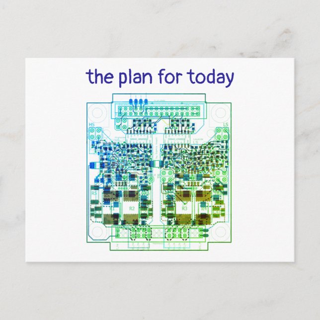 Postale Carte de circuit imprimé avec plan (Devant)