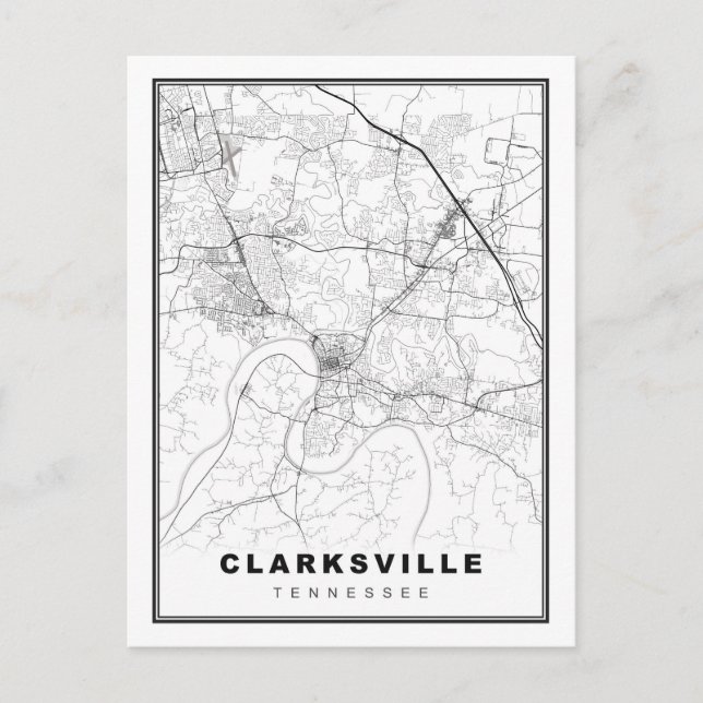 Postale Carte de Clarksville (Devant)