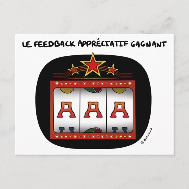 Postale Carte de coaching : A-A-A, le feedback appréciatif (Devant)