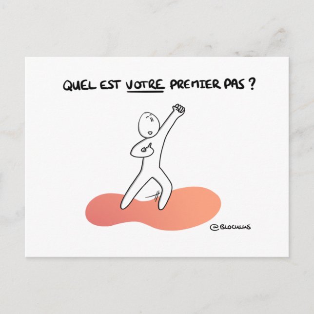 Postale Carte de Coaching "Quel est votre 1er pas ?" (Devant)