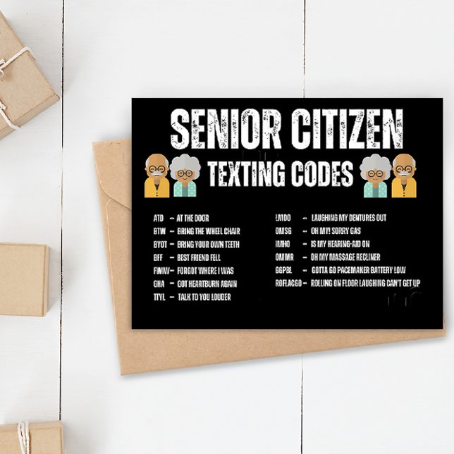 Postale Carte de code de SMS pour seniors (Créateur téléchargé)