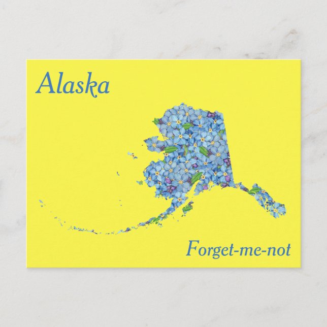 Postale Carte de collage des fleurs de l'État de l'Alaska (Devant)