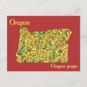 Postale Carte de collage des fleurs de l'État de l'Oregon