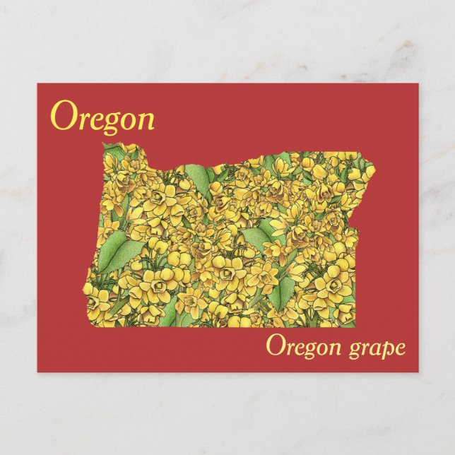 Postale Carte de collage des fleurs de l'État de l'Oregon (Devant)