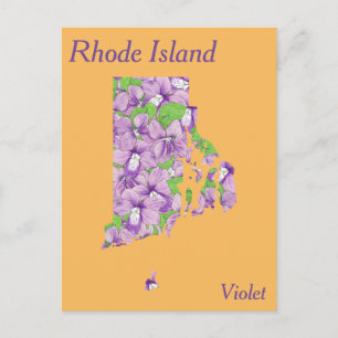 Postale Carte de collage des fleurs de l'État de Rhode Isl
