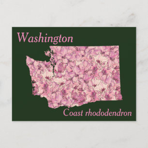 Postale Carte de collage des fleurs de l'État de Washingto