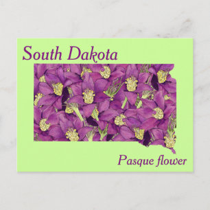 Postale Carte de collage des fleurs de l'État du Dakota du
