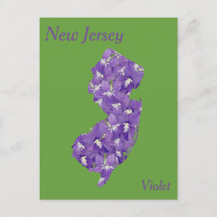 Postale Carte de collage des fleurs de l'État du New Jerse