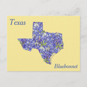 Postale Carte de collage des fleurs de l'État du Texas