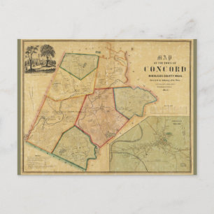 Postale Carte de Concord Massachusetts (1852)
