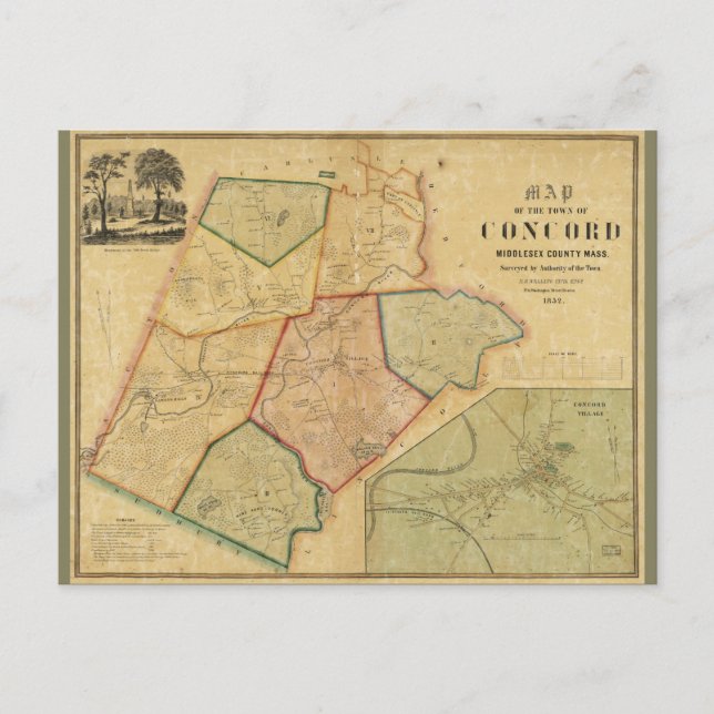 Postale Carte de Concord Massachusetts (1852) (Devant)