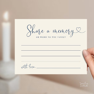 Postale Carte de condoléances à mémoire partagée en écritu