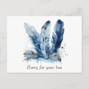 Postale Carte de condoléances personnalisée à motif de plu