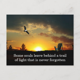 Postale Carte de condoléances Prairie Herbeuse Coucher de 