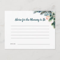 Carte de conseil Baby shower d'hiver