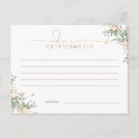 Carte de conseil Baby shower Gold Green