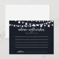 Carte de conseil du Mariage Rustic String Lights