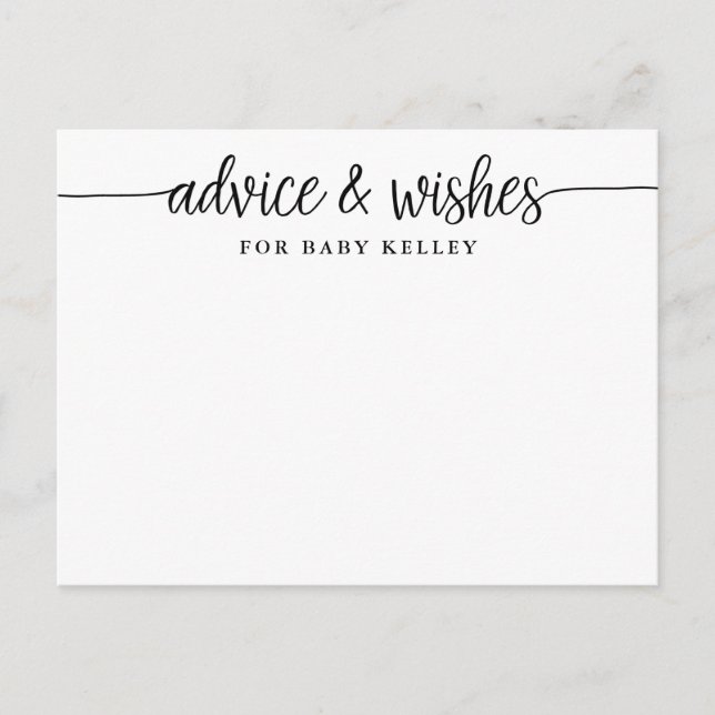 Postale Carte de conseil et de souhaits pour bébé avec scr (Devant)