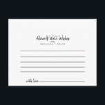 Postale Carte de conseil mariage<br><div class="desc">Cette carte de conseil mariage est parfaite pour un mariage moderne. Le design. Ces cartes sont parfaites pour un mariage, une douche nuptiale, un baby shower, une fête de remise de diplômes et plus encore. Personnalisez les cartes avec les noms de la mariée et du marié, des parents à devenir...</div>