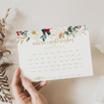 Postale Carte de conseil Mariage classique Gold Floral<br><div class="desc">Cette carte de conseil classique aux mariages floraux d'or est parfaite pour un mariage rustique. Le design se compose de fleurs blanches, bordeaux et dorées et de baies au feuillage vert disposées en bouquets élégants. Ces cartes sont parfaites pour un mariage, une douche nuptiale, un baby shower, une fête de...</div>