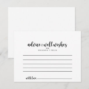 Postale Carte de conseil Mariage de calligraphie minimalis