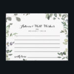 Postale Carte de conseil Mariage Eucalyptus Foliage<br><div class="desc">Cette carte de conseil mariage pour le feuillage d'eucalyptus est parfaite pour un mariage moderne. L'aménagement comprend une aquarelle botanique, dessinée à la main, d'élégants eucalyptus, d'une beauté naturelle inspirante. Ces cartes sont parfaites pour un mariage, une douche nuptiale, un baby shower, une fête de remise de diplômes et plus...</div>