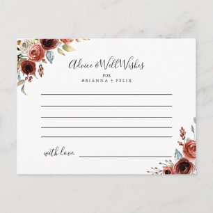 Postale Carte de conseil Mariage Floral Élégante Spring