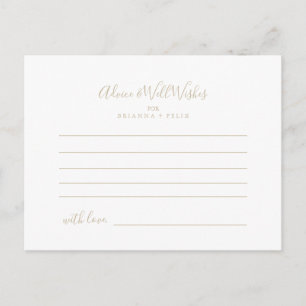 Postale Carte de conseil Mariage minimaliste Gold