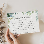 Postale Carte de conseil Mariage Tropical Green Classy<br><div class="desc">Cette carte de conseil mariage tropicale et verdoyante est parfaite pour un mariage moderne. Le design est composé de feuilles tropicaux à dominante verte soigneusement arrangés. Ces cartes sont parfaites pour un mariage, une douche nuptiale, un baby shower, une fête de remise de diplômes et plus encore. Personnalisez les cartes...</div>