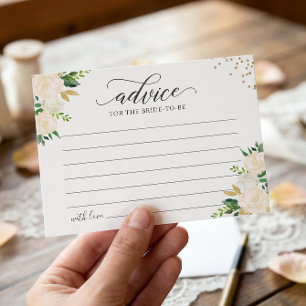 Postale Carte de conseil moderne Green Gold Floral Words