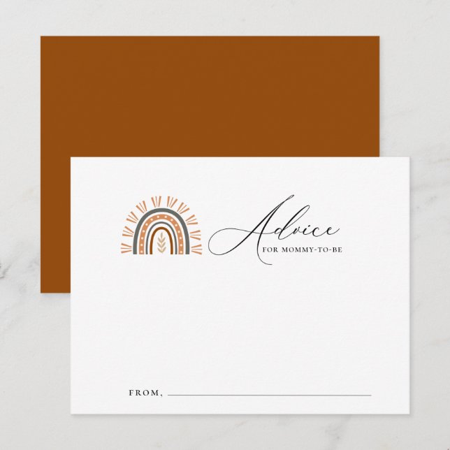 Postale Carte de conseil pour le Baby shower Arc-en-Ciel d (Devant / Derrière)