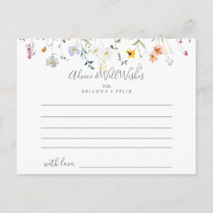 Postale Carte de conseil pour Mariages floraux Wild Multic