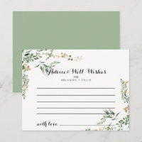Carte de conseils de mariage à feuillage vert or t