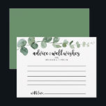Postale Carte de conseils de mariage au eucalyptus Green D<br><div class="desc">Cette carte de conseils de mariage au eucalyptus green delight est parfaite pour un mariage moderne. Le design présente des branches et des feuilles d'eucalyptus botaniques élégantes dessinées à la main à l'aquarelle. Ces cartes sont parfaites pour un mariage, une fête de douche de mariée, une fête prénatale, une fête...</div>