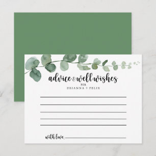Postale Carte de conseils de mariage au eucalyptus Green D
